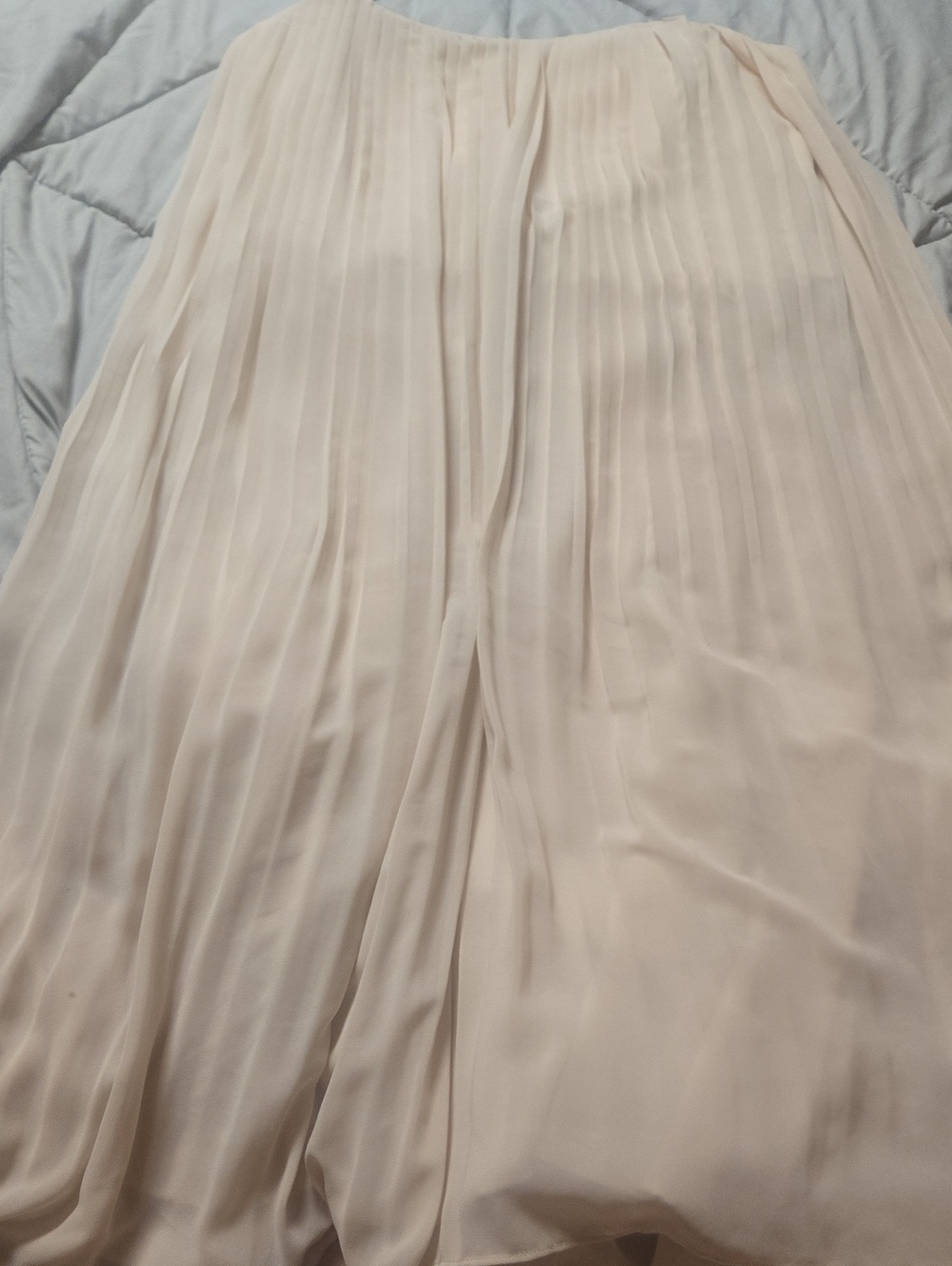 French Connection Blush Beige Pleated Skirt